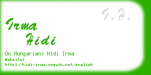 irma hidi business card